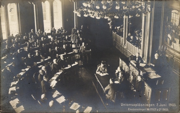 Postcard Unionsoplösningen, 7 June 1905, Norway, Sweden, Independence