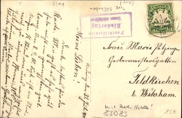Postcard Riedering in Upper Bavaria, view of the town and surroundings