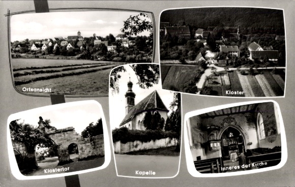 Postcard Adelberg near Göppingen, guesthouse Klosterstüble, monastery gate, chapel