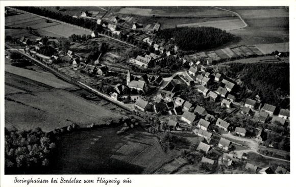 Postcard Beringhausen Marsberg in the Sauerland, aerial photograph