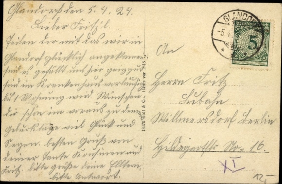 Postcard Glandorf in Lower Saxony, hospital