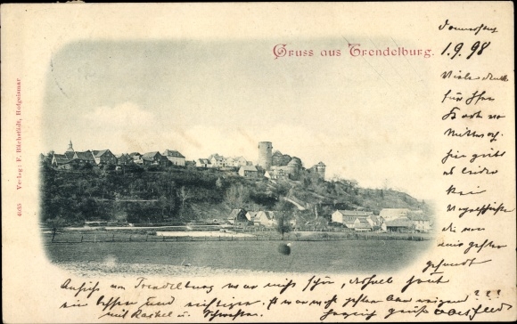 Postcard Trendelburg in northern Hesse, panorama with castle
