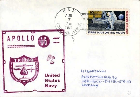 Brief Raumfahrt, Apollo-15 TF 130 US Navy, USS Okinawa