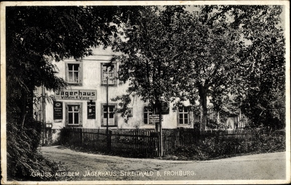 PC dispute forest Frohburg in Saxony, Jägerhaus, owner WK meadow, road section, shield
