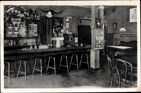 Postcard Wilhelmshaven, restaurant Zum Kleinen Franz, Wilhelmshavener Straße 98, cigarette vending machine