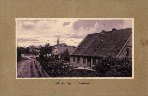 Postcard Stelle in the district of Harburg, parsonage