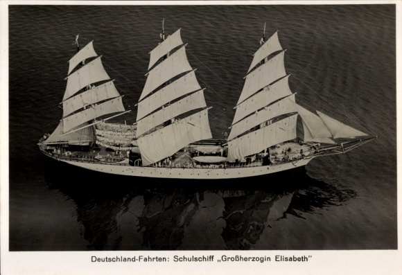 Collector's card Zeppelin World Tours No. 254 Germany Tours, Sailing Training Ship Grand Duchess Elisabeth