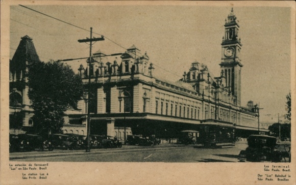 Ansichtkaart São Paulo Brazilië, centraal station