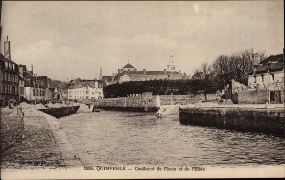 Postcard Quimperlé Finistère, Confluence of the Isole and the Ellee