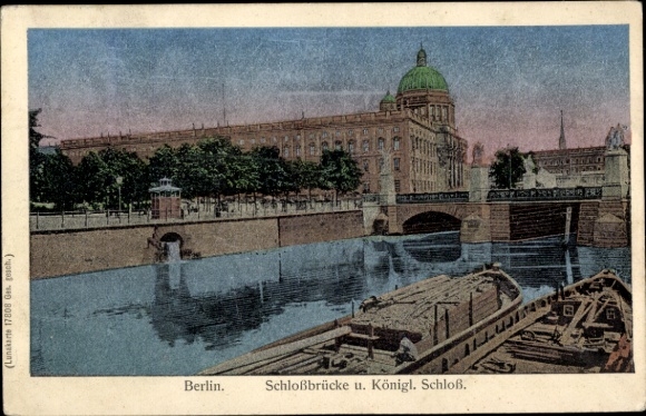 Luna Postcard Berlin Mitte, Castle Bridge, Royal Palace, Water View