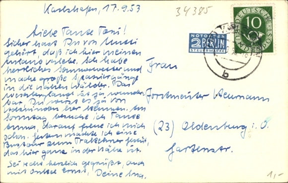 Postcard Bad Karlshafen near Hann. Münden, at the harbor