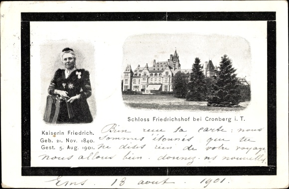 Postcard Kronberg im Taunus, Friedrichshof Palace, Empress Friedrich