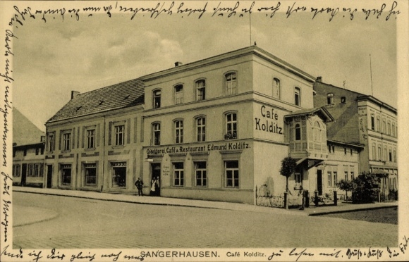 Postcard Sangerhausen am Harz, Café Kolditz, Restaurant