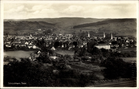 Postcard Schluechtern in Hesse, general view