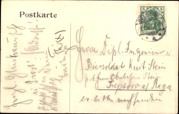 Postcard Belgern on the Elbe, Roland at the town hall