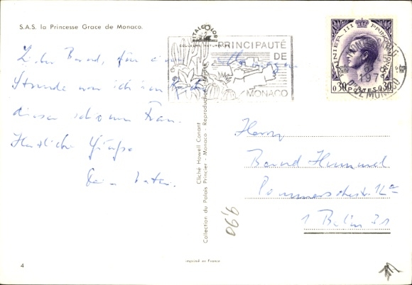 Postcard Actress Grace Kelly, Princess of Monaco