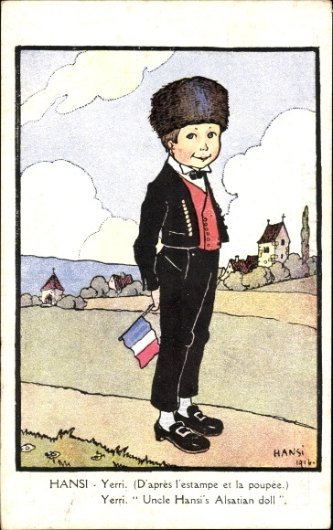 Artist PC Hansi, Yerri, boy in Alsatian folk costume