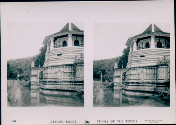 Stereo photo Kandy Sri Lanka Ceylon, Temple of the Tooth