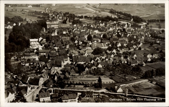 Ak Oettingen in Bayern, Fliegeraufnahme