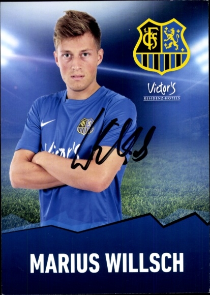 Autograph card footballer Marius Willsch, 1. FC Saarbrücken, autograph