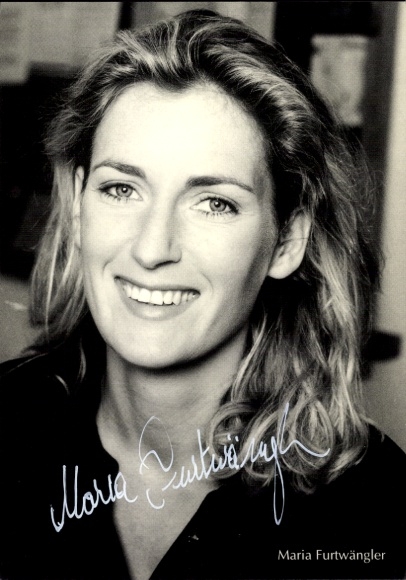 Postcard actress Maria Furtwängler, portrait, autograph