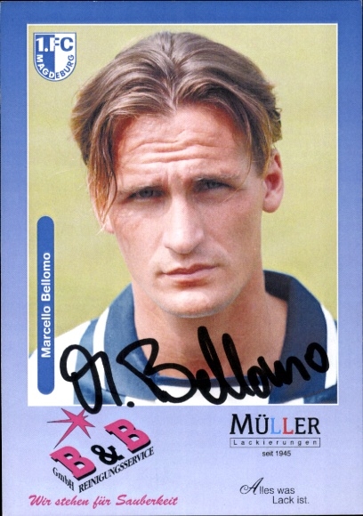 Autogrammkarte Fußballer Marcello Bellomo, 1. FC Magdeburg, Autogramm