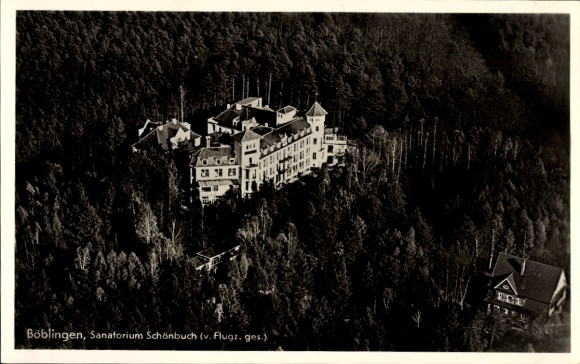 Ak Böblingen in Württemberg, Fliegeraufnahme, Sanatorium Schönbuch