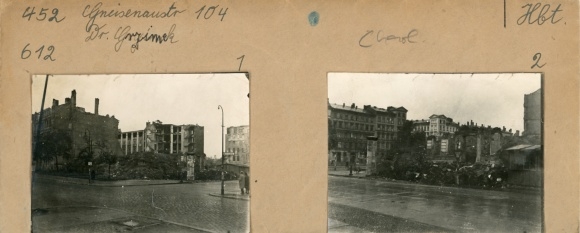 Kontaktabzug Fotos Berlin Kreuzberg, Gneisenaustraße 104, Dr. Grzimek, 2 Fotos ca. 4x2 cm