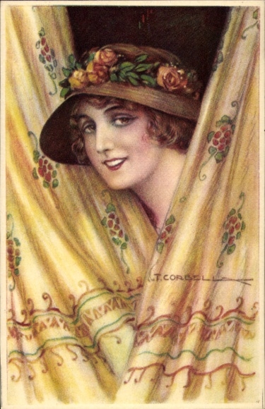 Artist Postcard Corbella, T., portrait of a Woman, 162 - 3
