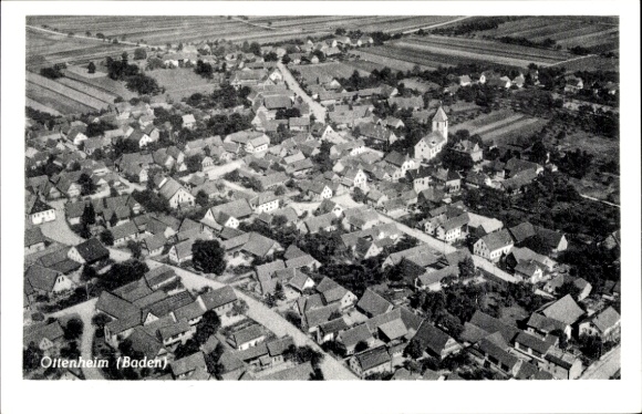 Ak Ottenheim Schwanau in Baden, Fliegeraufnahme