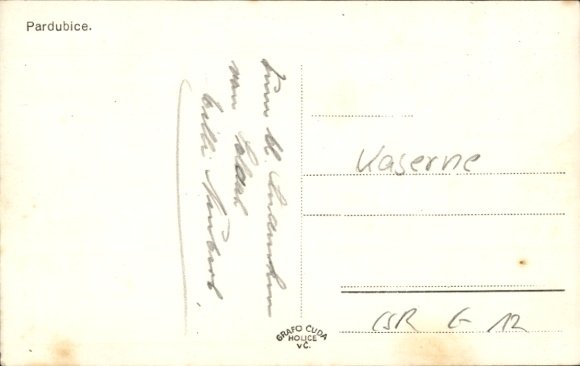 Photo Postcard Pardubice Pardubice City, Barracks