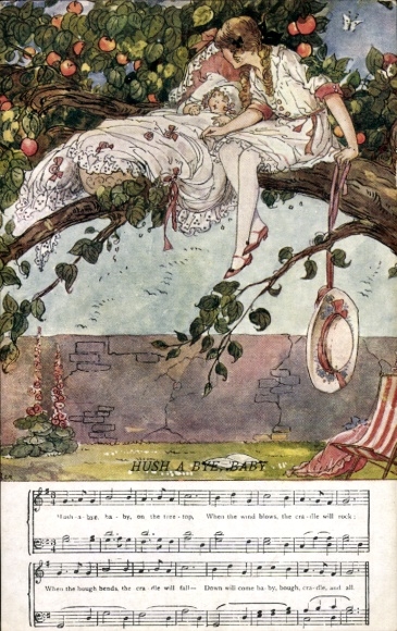 Song Postcard Hush a Bye, Baby, on the treetop, when the wind blows