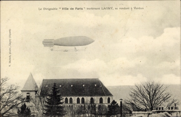 Ak Lagny Seine et Marne, Luftschiffstadt Paris
