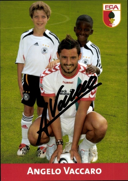 Autogrammkarte Fußballer Angelo Vaccaro, FC Augsburg, Autogramm