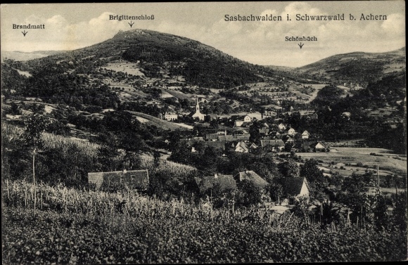 PC Sasbachwalden in the Black Forest, total view, Brandmatt, Brigittenschloss