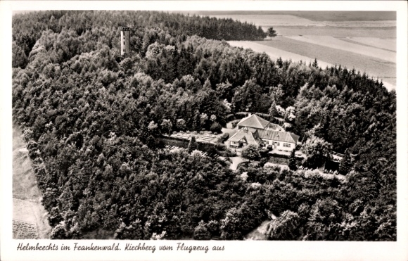 Ak Helmbrechts in de wijk Hof Oberfranken, Kirchberg vanuit het vliegtuig