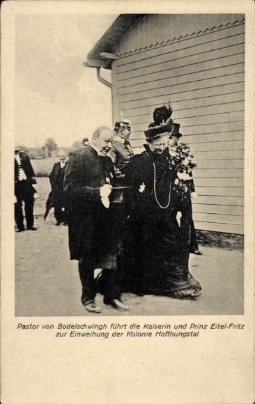 Postcard Lobetal Bernau near Berlin, inauguration of the Hoffnungstal colony, Pastor von Bodelschwingh, Empress