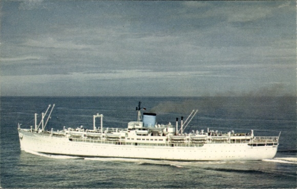 Postcard passenger ship MV Seven Seas, Europe Canada Line