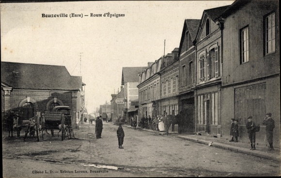 Postcard Beuzeville Eure, street of Epaignes
