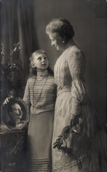 Ak Kaiserin Auguste Viktoria, Prinzessin Victoria Luise von Preußen, Portrait Kaiser Wilhelm II