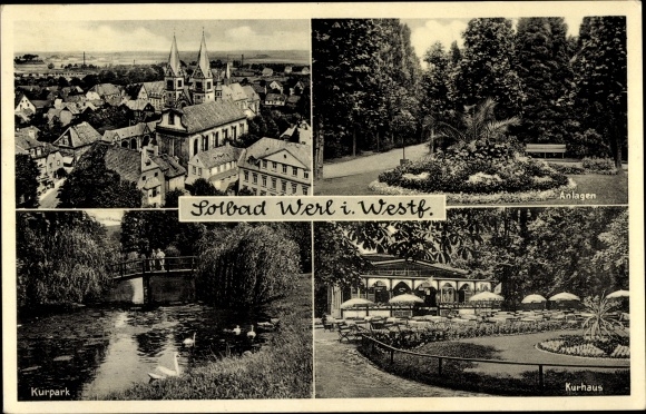 Ak Werl in Westfalen, stad, kuurpark, kuurhuis, faciliteiten