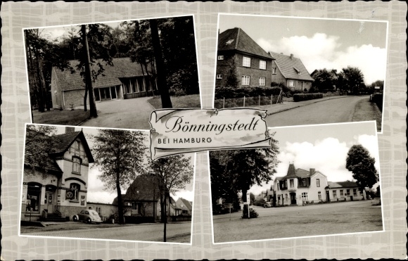 Ansichtkaart Boenningstedt in Sleeswijk-Holstein, straatdelen, bakkerij