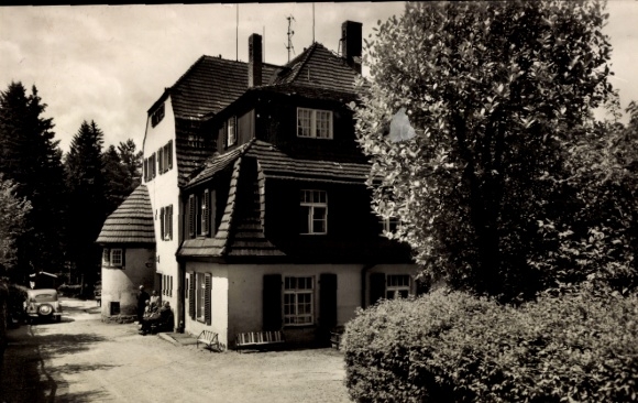 Postcard Bärenfels Altenberg in the Ore Mountains, view of the Spitzbergbaude craftsmen's home