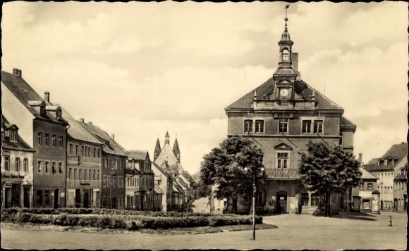 Postcard Geithain in Saxony, market, district court