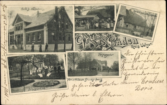 PC Linden Schwienau in the Lüneburg Heath, inn, Gade's house, school garden