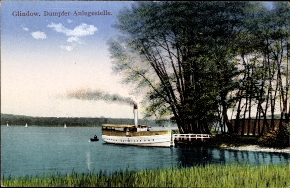 Ak Glindow Werder an der Havel, stoombootpier, restaurant Glindower Alpen