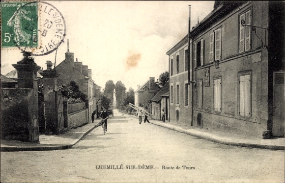 CPA Chemillé poursuit Déme en Indre et Loire, Route de Tours