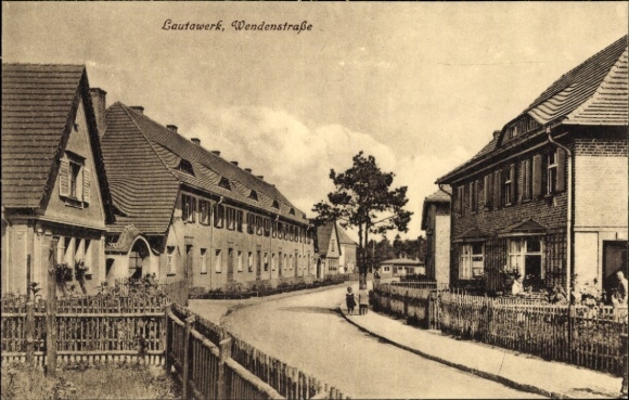 Ak Lautawerk Lauta in der Lausitz, Wendenstraße, Wohnhäuser