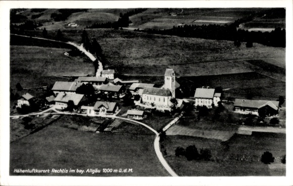 Postcard Rechtis Weitnau in the Oberallgäu Swabia, aerial photograph