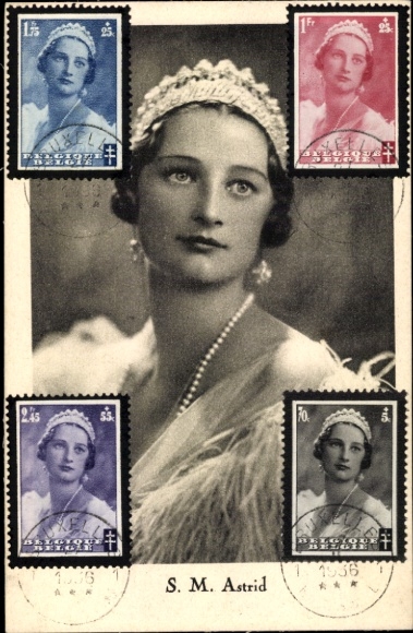 Maximum Postcard Astrid of Sweden, Queen of Belgium, portrait